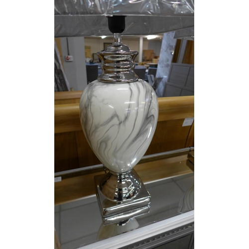 1546 - A pair of large marble urn table lamps