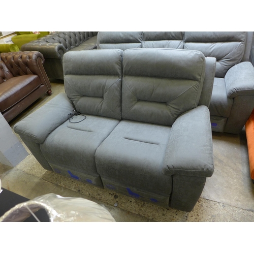 1553 - Justin Grey 2 Seater power Recliner sofa, original RRP £833.33 + VAT (4175-30) *This lot is subject ... 