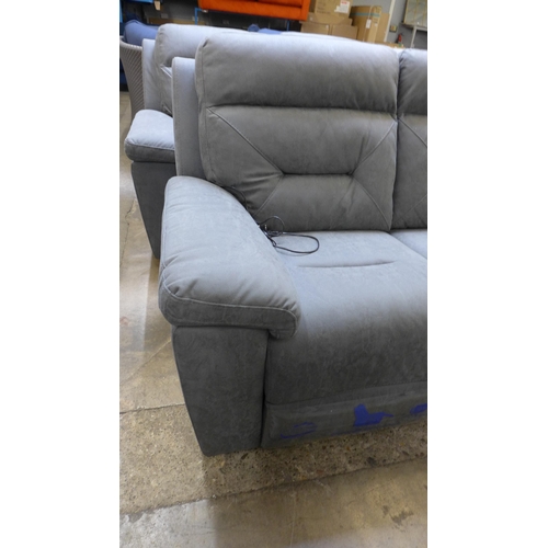 1553 - Justin Grey 2 Seater power Recliner sofa, original RRP £833.33 + VAT (4175-30) *This lot is subject ... 