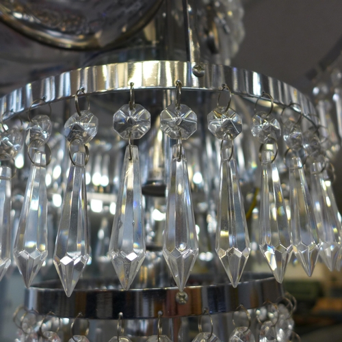 1569 - A large glass crystal chandelier - missing some parts