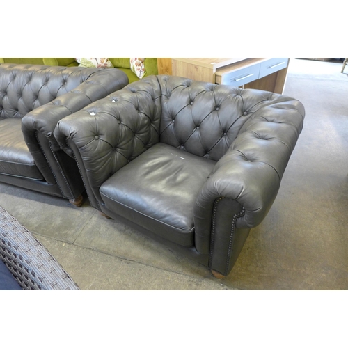 1572 - New Allington grey leather chair , original RRP £958.33 + VAT - scuffed (4175-20) *This lot is subje... 