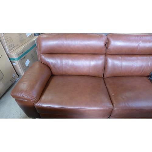 1584 - Grace chestnut brown leather three seater sofa, original RRP £891.66 + VAT (4175-4) *This lot is sub... 