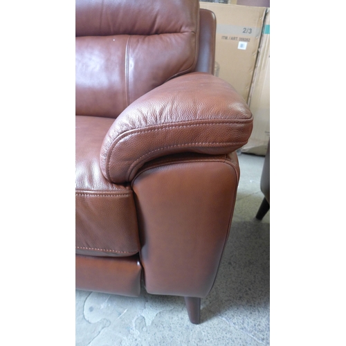 1584 - Grace chestnut brown leather three seater sofa, original RRP £891.66 + VAT (4175-4) *This lot is sub... 