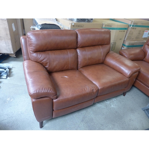 1585 - Grace brown leather 2 seater recliner sofa, original RRP £791.66 + VAT (4175-3) *This lot is subject... 