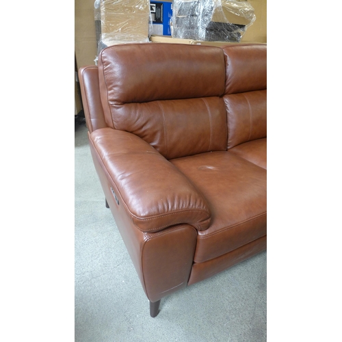 1585 - Grace brown leather 2 seater recliner sofa, original RRP £791.66 + VAT (4175-3) *This lot is subject... 