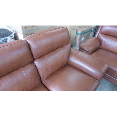 1585 - Grace brown leather 2 seater recliner sofa, original RRP £791.66 + VAT (4175-3) *This lot is subject... 