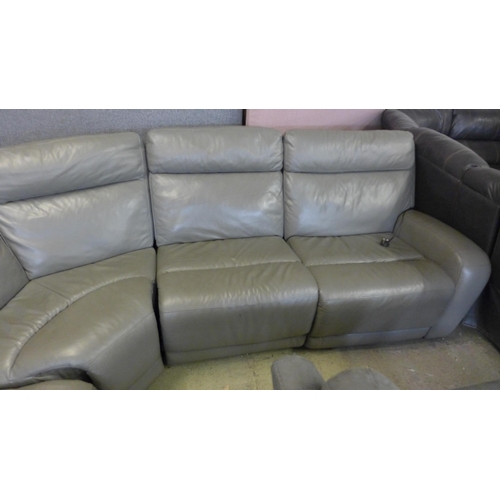 1588 - Paisley Leather Sectional Power Recliner, original RRP £1666.66 + VAT - worn (4175-28) *This lot is ... 