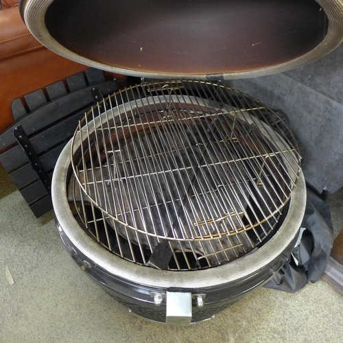 1591 - 24  Kamado Grill Black Inc Cover, missing base and shelves original RRP £666.66 + VAT (4175-33) *Thi... 