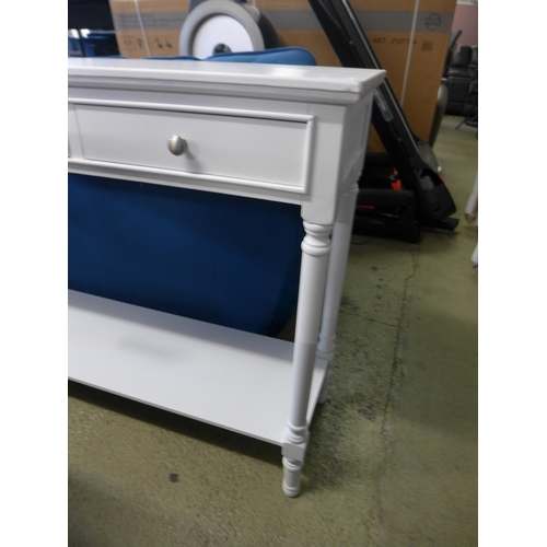 1602 - A white three drawer console table