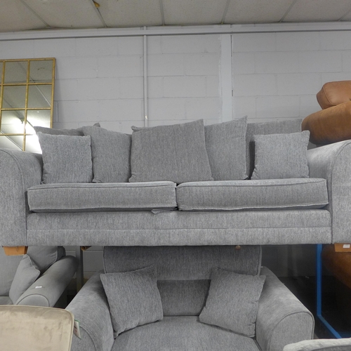 1490 - A mid grey Dahlia four seater sofa and love seat