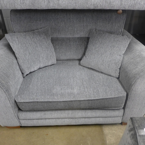 1490 - A mid grey Dahlia four seater sofa and love seat