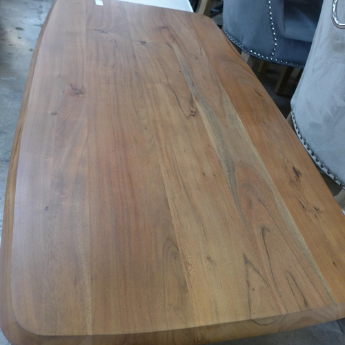 1512 - A hardwood coffee table on steel base * this lot is subject to VAT