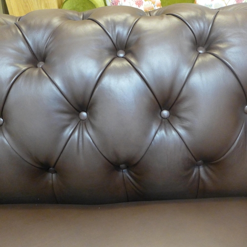 1570 - New Allington 3 seater  brown leather Sofa, original RRP £1666.66 + VAT - marked(4175-25) *This lot ... 