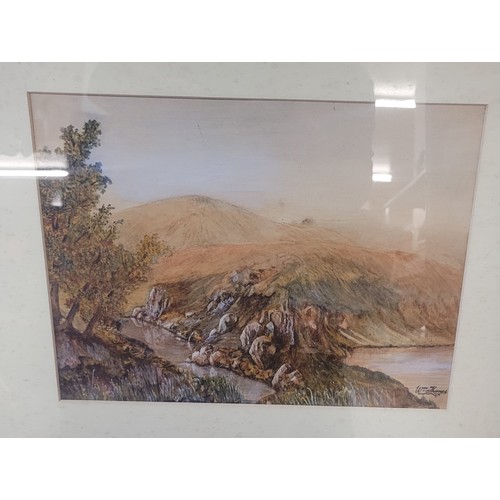 281D - Assorted watercolours, including; George Butler, Bakewell landscape, William Thomas, moorland landsc... 