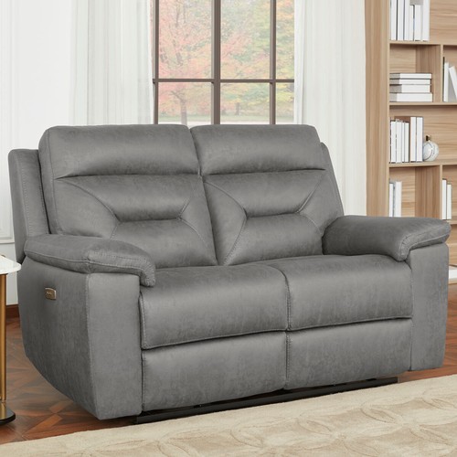 1553 - Justin Grey 2 Seater power Recliner sofa, original RRP £833.33 + VAT (4175-30) *This lot is subject ... 