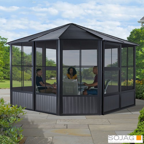 1583 - Sojag Charleston 12X12 Solarium with slide doors, original RRP £1499.99 + VAT (4175-1) *This lot is ... 