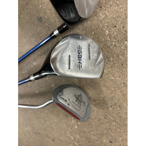 2367 - A Howson GBH driver, a Howson No. 3 wood and a Zebra face-balanced putter