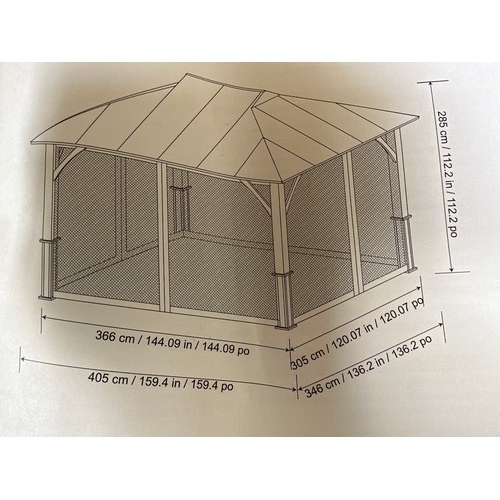 1626 - Laurel 10 x 12ft (3.1 x 3.6m) Aluminium Gazebo, original RRP £1458.33 + VAT (4172-40) - Boxed, Unche... 