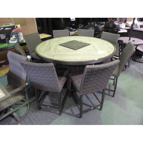 1416 - Mckenzy 9 piece High Dining  Fire Chat Set, original RRP 2083.33 + VAT (4173-22)(Item has some scuff... 