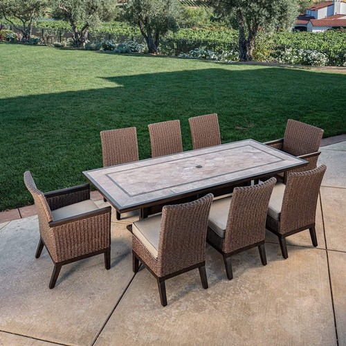 1420 - Sunvilla Palafox 9 piece woven dining patio set, original RRP £1916.66 + VAT (4173-35)(Item is part ... 