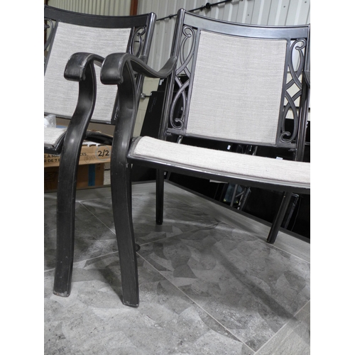 1423 - Agio Turner 9  piece Square Sling Dining Set - (Damaged/Marked, missing bolts to unbuilt chairs), or... 