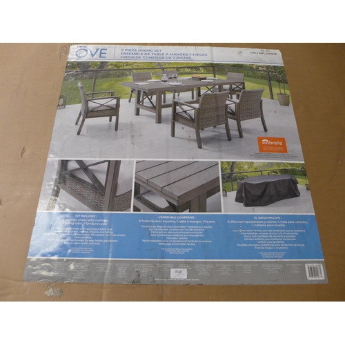 1425 - Ove Decors Austin 7 piece Dining Set and Cover, original RRP £1416.66 + vat (295-43)(Item is boxed a... 