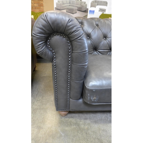 1477 - New Allington 3 seater grey leather sofa, original RRP £1666.66 + VAT - scuffed(4175-21) *This lot i... 