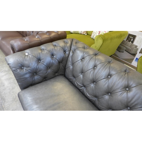 1477 - New Allington 3 seater grey leather sofa, original RRP £1666.66 + VAT - scuffed(4175-21) *This lot i... 