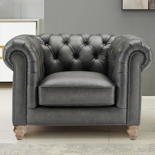 1478 - New Allington grey leather chair , original RRP £958.33 + VAT - scuffed (4175-20) *This lot is subje... 