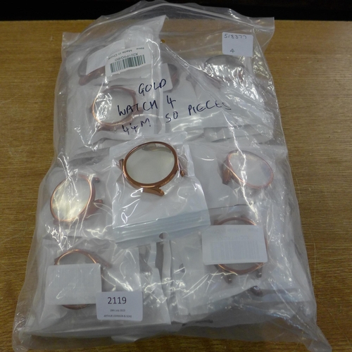 2116 - A quantity of 44mm copper coloured watch cases