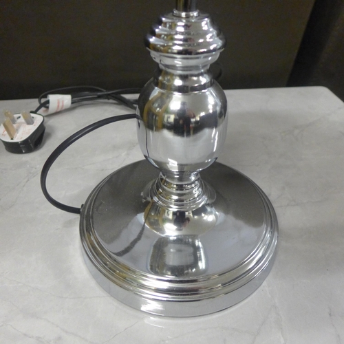 1403 - An Edison bulb hook silver table lamp, H 59cms (2432337)   #