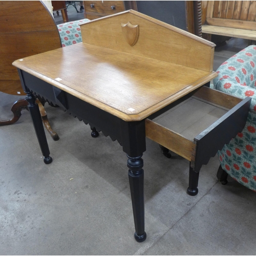 161 - A Victorian painted oak single drawer serving table