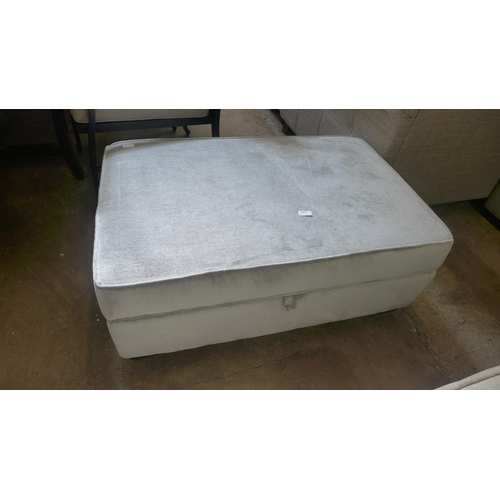 1437 - A Halley silver upholstered rectangular ottoman foot stool