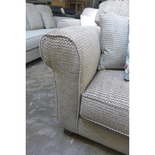 1445 - A mocha textured upholstered love seat