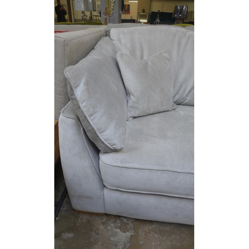 1448 - A Halley light grey velvet upholstered 3.5 seater sofa