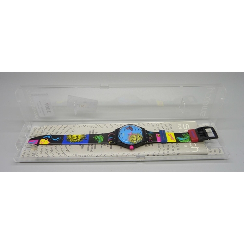 A Swatch Music Call wristwatch, complete