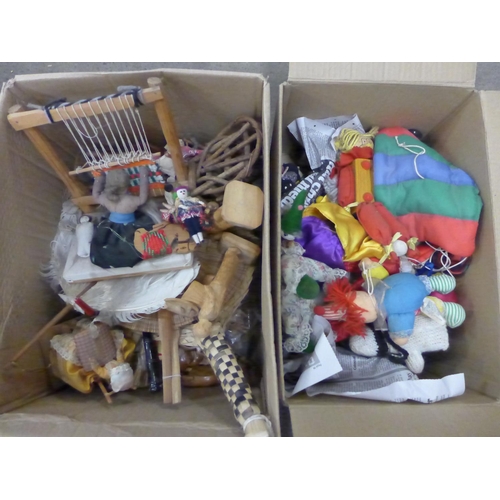 1059 - Four boxes of dolls and soft toys, including Mickey Mouse **PLEASE NOTE THIS LOT IS NOT ELIGIBLE FOR... 