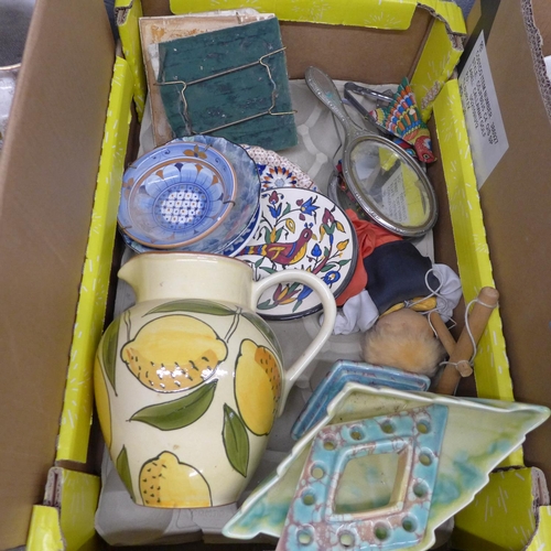 1060 - Three boxes of mixed china including a flatback figure, large bowls and plates **PLEASE NOTE THIS LO... 