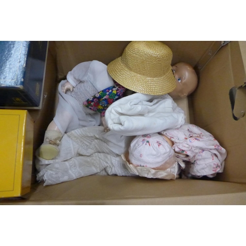 1068 - Two boxes of mixed toys and dolls, Jenga and Trivial Pursuit **PLEASE NOTE THIS LOT IS NOT ELIGIBLE ... 