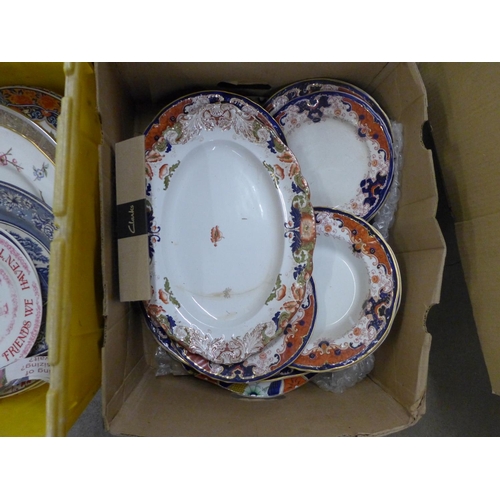 1070 - Five boxes of mixed china, including Booths **PLEASE NOTE THIS LOT IS NOT ELIGIBLE FOR POSTING AND P... 