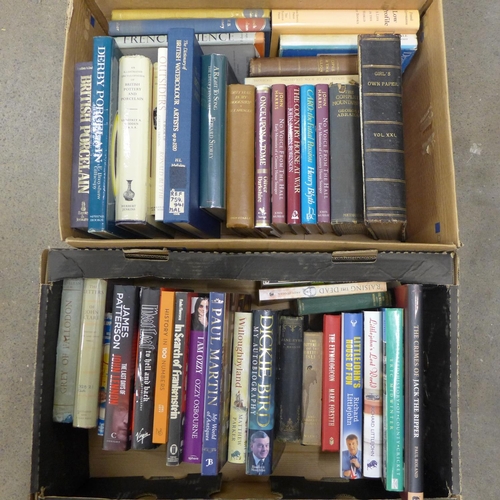 1073 - Two boxes of various books, antique guides, annuals etc. **PLEASE NOTE THIS LOT IS NOT ELIGIBLE FOR ... 