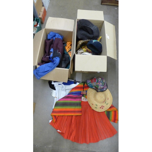 1081 - Two boxes of hats and costumes **PLEASE NOTE THIS LOT IS NOT ELIGIBLE FOR POSTING AND PACKING**