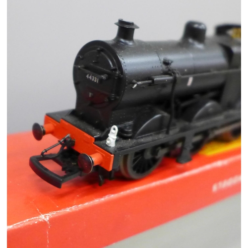 636 - A Hornby OO gauge locomotive and tender, R2066 Class 4F 0-6-0 44331 in BR black, associated box