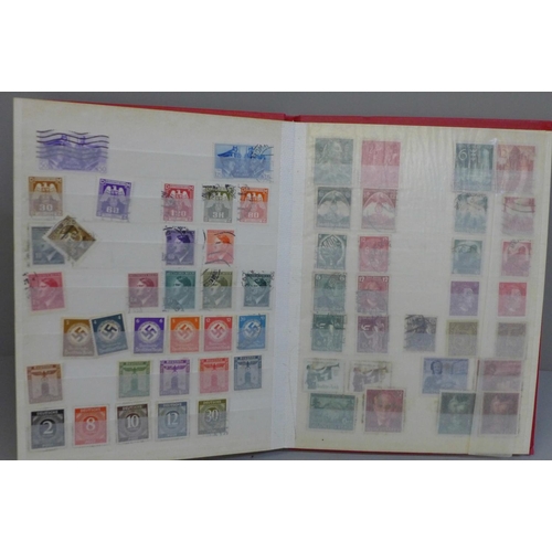 658 - An album of Third Reich and other German stamps, postal history and banknotes