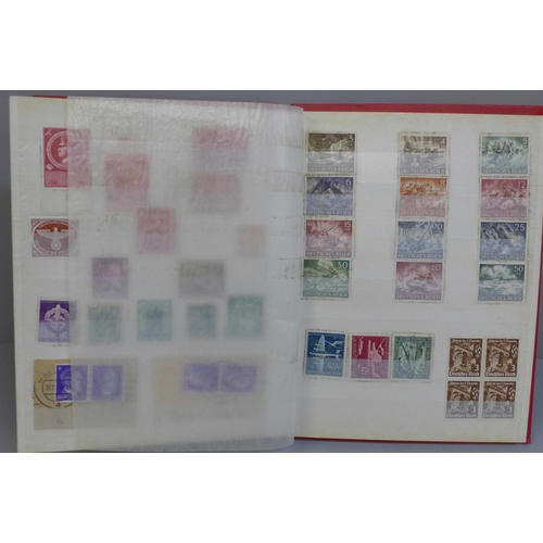 658 - An album of Third Reich and other German stamps, postal history and banknotes