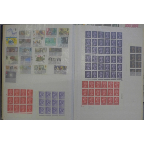 667 - Two albums of GB stamps, mainly mint, (machins and commemorative)