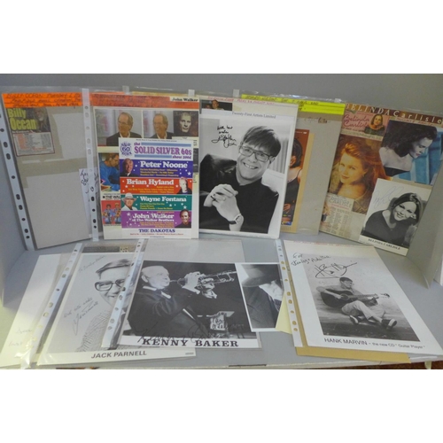 671 - Pop music autographs and photographs including Belinda Carlisle, Mary Wilson, Martha Reeves, Billy O... 