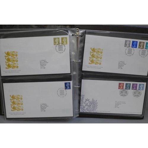 680 - Stamps; an album of GB definitives presentation pack and first day covers including high value castl... 