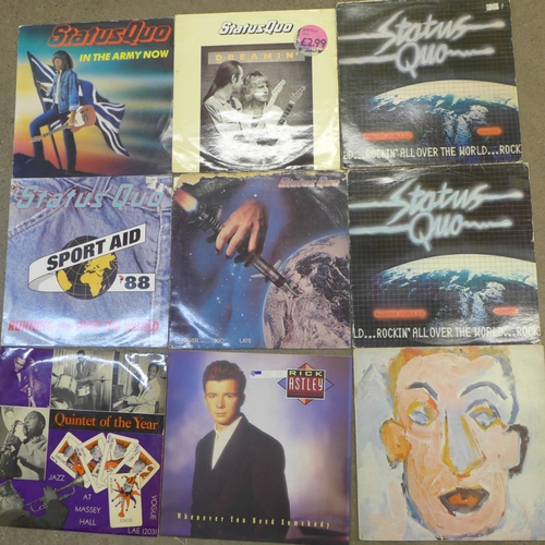 682 - A collection of LP records, mainly Status Quo but also Squeeze and Chris Rea