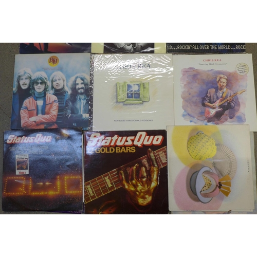 682 - A collection of LP records, mainly Status Quo but also Squeeze and Chris Rea